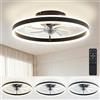 EKDADL Reversibile Ventilatore da Soffitto LED 50CM Dimmerabile Ventilatore a Soffitto con Luce 3 Colori 6 Velocità Silenzioso Lampadario