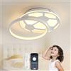 YZBEIMDAI Plafoniera Cameretta Bambini, 40CM Tipo Calcio Dimmerabile Plafoniera LED Soffitto, Lampade a Soffitto Cameretta Bambino con Telecomando e Funzione di Memoria per camera da letto e studi