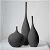 Relexome Vaso in Ceramica Nero Moderno Boho Wabi-Sabi Set di 3 Vasi Decorativi Estetici per Centrotavola Vasi Minimalisti Opachi per Soggiorno, Tavolo, Mensola, Decorazione della Casa, Regalo