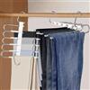 Flearitzo Grucce Pantaloni - 2 Pezzi Acciaio inox Grucce Salvaspazio 5 in 1 multifunzione antiscivolo Grucce Salvaspazio Stampelle Pantaloni con barra antiscivolo adatti per sciarpe jeans pantaloni (bianchi)