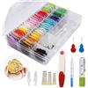 iPobie Kit di Attrezzi a Punto Croce,Ricamo Starter Kit/50 Colori a Punto Croce con Organizzatore
