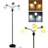 FIRVRE Lampada a Piantana da Terra, Lampada da Terra Moderna Design 3 Luci Individuale Controllo per Soggiorno, Letto, Lettura e Ufficio