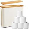 LUOJINYI Toilet Paper Storage Basket, Bamboo Bathroom Organizer, Contenitore di carta igienica con Lid