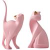 SIMDIM Gatti Figurine, Gattini Ornamenti, Moderni Soprammobili Scultura Statua, Accessori Casa Arredamento, Animali Domestici Statuette Design, Decorazioni Casa Moderna (Rosa)