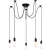 iDEGU Lampadario a Sospensione, Retrò Industriale Lampada da Soffitto con 5 Bracci a Stile Ragno Creativo DIY Lampada a Sospensione Vintage con Attacco E27 per Soggiorno Camera da Letto, 150CM, Nero