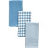 DAMDAM GO Panno da cucina, assorbente e resistente, design elegante per cucina, set di strofinacci morbidi, 50 x 50 cm, confezione da 3 pezzi (Blu)