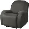 FANSU Copripoltrona Relax Reclinabile Elettrica Universale, Elasticizzato Copripoltrona 1 posto con Tasche, Fodere Poltrona Relax Lavabile Rimovibile (Antracite)