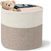 LUPATDY Cestino Portaoggetti in Corda di Cotone, Cesto Portabiancheria 40x35 cm con Manici, Cesto Organizzatore per Giocattoli, Abiti, Coperte, per Nursery, Soggiorno, Camera da Letto (Marrone)