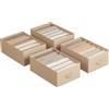 SONGMICS Set di 4 Organizer Cassetti a 6 Scomparti, Scatole per Biancheria Pieghevoli, Organizzatori Contenitori per Armadio Guardaroba, 42 x 30 x 17 cm, Pantaloni Vestiti, Beige Sabbia RUS009K01