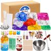 Blingfun Kit Completo per Candele in Gel - 9 Barattoli di Cera Gel -7 Colori con Stoppini, Adesivi, Supporti in Legno - Set DIY per Creare Candele Trasparenti Profumate - Ideale Regalo Creativo