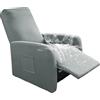 Highdi Copripoltrona Relax Reclinabile 1 Posto, Elasticizzata Universale Fodere per Poltrona Relax con 1 Tasche, Copridivano Reclinabile Elettrica Antigraffio Anti-Animali