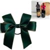 Pmnzdy Fiocchi per bottiglie di vino decorativi, piccoli fiocchi di vino con elastico, 8 cm, in raso, decorazione per fiocchi, fiocchi di raso, colore verde scuro, 50 pezzi