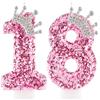 Zi Lan Candele per 18° compleanno per ragazze, corona rosa numero 18, decorazioni per torta per donne, feste, matrimoni, anniversari, celebrazioni