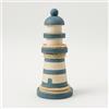 Heiko Blume Faro decorativo marittimo, dipinto a mano in blu e bianco, altezza 13,5 cm, superficie di appoggio 5 × 5 cm, piccola figura costiera per bagno, davanzale e salotto