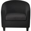 Meigeh Copripoltrona 1 posto chesterfield elasticizzato Copertura poltrona cocktail fodera poltrona chesterfield 2 pezzi copripoltrona universale Nero