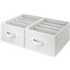 GRANNY SAYS Organizer Armadio Salvaspazio, confezione da 2 Organizer Armadio Cassettiera per Jeans, Organizer Cassetti Armadio Pieghevole, Organizer Vestiti, Scatole Organizer Armadio, Bianco