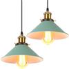 iDEGU Lampada a Sospensione Retrò 22cm Lampada da Soffitto Vintage in Metallo E27 Lampadario a Sospensione Moderno Stile Scandinavo Plafoniera per Soggiorno Cucina Camera Ristorante (2 Pezzi, Verde)
