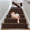 Smgbway 15Pcs Tappeti per Scale,Tappetini Antiscivolo Sicurezza Runner Interno Riutilizzabile, Tappeti in Gomma per gradini, Tappetino Protezione per Interni per Bambini, Anziani e Animali Domestici 76x20cm