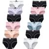 JackLoveBriefs Mutande Ragazza Adolescenti in Cotone Morbidi Slip Vita Media Intimo 12-16 Anni Pacco da 12,Nero，Dimensione:XL