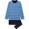 HOM Pyjama Long Vibe Set di Pigiama, Top: Stampato Cashmere su Sfondo Camoufalge Sfumato Blu Basso: Marina Unita, XXL Uomo