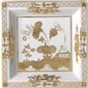 GINORI 1735 SVUOTATASCHE QUADRATO 24,5 CM, ORIENTE ITALIANO AURUM, ORO & BIANCO