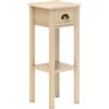 HOMCOM Tavolino Rustico con Cassetto e Mensola, per Soggiorno e Camera da Letto, 30x30x75 cm, Legno Naturale | Aosom Italy