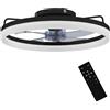 HOMCOM Ventilatore a Soffitto in Acciaio e Plastica con Luce LED Regolabile, Telecomando, Timer, 6 Velocità, Nero | Aosom Italy