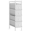 HOMCOM Cassettiera con 4 Cassetti, Cabina Armadio per Camera e Soggiorno, in Tessuto e Telaio in Acciaio, 20x43x81.5 cm, Bianco | Aosom Italy