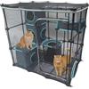Kitty City Artiglio per interni ed esterni, Mega kit per gatti, cuccetta per gatti, cuccia da esterno, grattaschiagraffi ondulato, nero