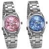 JewelryWe Orologio da Donna, Orolgio al Lavoro, in Acciaio Inossidabile, Colore Argento, Qaudrante al quarzo Colore Rosa/Viola, Regalo Natale, 3 Quadrantini Decorazione