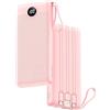 VRURC Batteria esterna 20000mAh Power Bank USB C 20W con cavi e display LED Batteria portatile 4 uscite Compatibile con iPhone, Huawei, Samsung Telefono Tablet (Rosa)