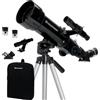 Celestron 21035-ADS Kit telescopio rifrattore da viaggio Scope 70 con zaino, nero (esclusiva Amazon con oculare aggiuntivo da 4 mm e lente di Barlow 3x)