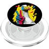 Playful Goose Lover Comic Animal Graphic Oca segno della pace retrò pop uccello carattere grafico gesto PopSockets PopGrip per MagSafe