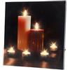 Infactory Backlit Wall Art - LED Immagini: Quadro LED su Tela con Romantica Candela tremolante Modern Times (Immagine a Parete, Quadro di Candele, Decorazione)