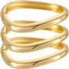 Emibele Bracciali d'oro per le Donne, 3PCS Bracciali d'oro con Cerniera Aperta Per le Donne, Bracciale Largo Per il Braccio,Trendy ampio braccio polsino Chunky gioielli regali per San Valentino Natale