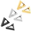 JewelryWe Gioielli da uomo e donna, orecchini a cerchio, in acciaio inox, geometrico, triangolo, quadrato, esagono, orecchini a clip, argento nero, oro, Acciaio inossidabile