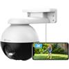 EZVIZ Telecamera Wi-Fi Esterno 3K, Telecamera Motorizzata con Copertura a 360°, Visione Notturna a Colori, Rilevamento di Persone/Veicoli, Tracciamento Zoom Auto, Audio Bidirezionale, C8W Pro 5MP
