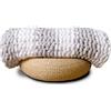 Adyrescia Coperta a maglia grossa, 100% lavorata a mano con filato di ciniglia Jumbo (127 x 152,4 cm, strisce grigie e bianche)