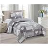 Brilliant Sunshine Grey Heart Love Patchwork, set copripiumino 2 pezzi con 1 federa, copriletto reversibile, morbido e leggero, per tutte le stagioni, per letto matrimoniale, grigio