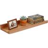 Relaxdays Mensola da Parete, HxLxP: 5 x 40 x 15 cm, Legno di Noce, sospesa per cornici