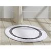 Better Trends Hotel Collection is Super Absorbent Reversible Double Sided Thick Bath Mat rug Machine Washable 100% Cotone, Motivo Pista da Corsa, Bianco e Grigio, 76 cm (Round)