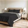 Italian Bed Linen Copripiumino Matrimoniale, Tinta Unita DoubleFace, Parure Copripiumino ZOE, con Sacco Piumone 250x200cm con patella 50cm + coppia federe 50x80cm CIOCCOLATO/SABBIA