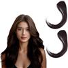 NICENEEDED Side Bangs Clip In Bangs, Fermaglio per Capelli Francese con Frangia, Frangia, Aspetto Naturale, Pezzo di Capelli, Estensioni Dei Capelli Umani, Marrone Scuro