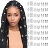 Tyqour 48 pezzi accessori per capelli in argento per trecce dreadlocks gioielli argento ciondolo per capelli da donna pirata fermaglio gioielli regolabili perline per capelli spirali accessori