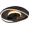 Trio Plafoniera Ventilatore Sortland Potenza 30Watt Ø50cm Colore Nero