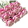 RHQFDM 12 Pezzi Rose Artificiali,51cm Rose Finte per Decorazioni,Fiori Artificiali di Seta,Rose Artificiali Realistiche,Rose Finte per Decorazione Della Casa,Giardino e Matrimonio(Rosa intenso)