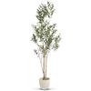 MAIA SHOP Olivo artificiale Flair 180 cm Minimal, pianta finta da interno con tronco naturale, albero decorativo realistico per casa ufficio hotel