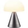 Lexon Mina LED Audio Lampada Portatile Grande Luce Bianca Fredda o Calda Altezza 17 Cm (GUN METAL)