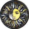 OWN4B - Kit per punto croce su tela stampata con sole e luna, 11 ct, 36 x 36 cm, kit da ricamo fai da te (sole)