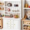 Minamzee 1:12 Set Librerie Per Case Delle Bambole, 11 Pezzi Mini Libreria In Legno Con Sveglia, Acquario, Libri, Tazzine Da Caffè Accessori Per Soggiorno, Sala Da Pranzo, Studio E Altre Scene